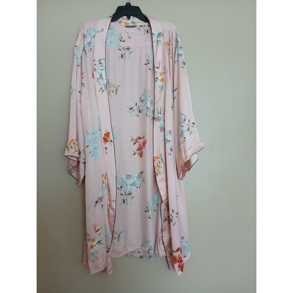 Lyrebird Robe XS Silky Kimono Floral Bohemian Cottage Anthropologie READ